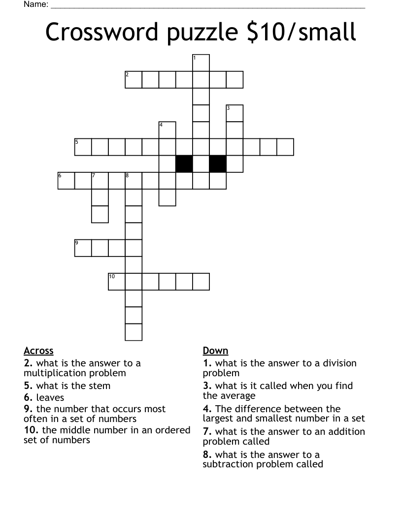 Crossword Puzzle 10 small WordMint