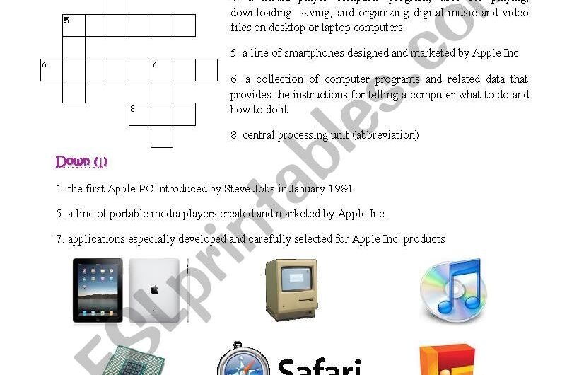 Apple Product Crossword