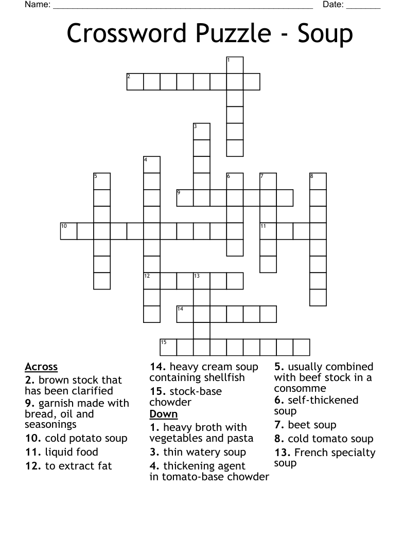 Crossword Puzzle Soup WordMint Crossword Puzzle Soup WordMint