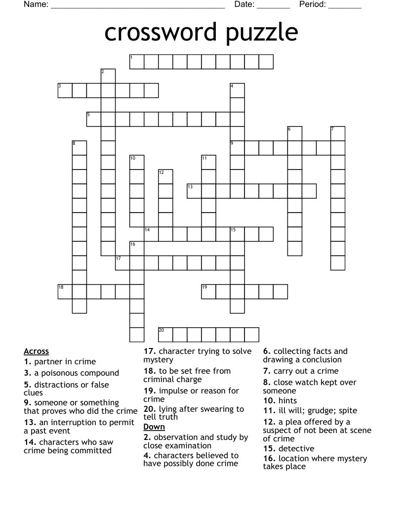 Crossword Puzzle WordMint Crossword Puzzle WordMint