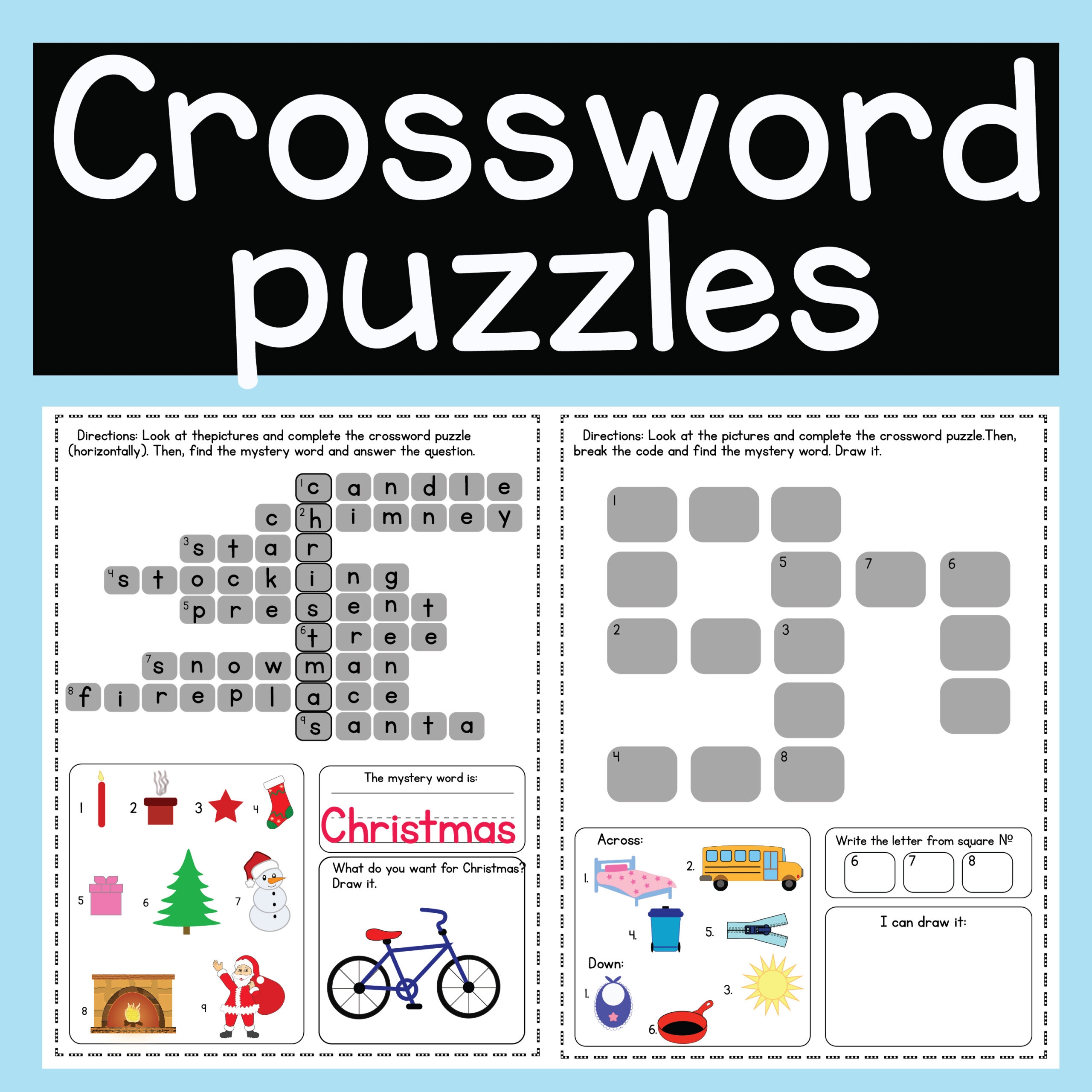 Crossword Puzzles Do The Puzzle Find The Mystery Word And Draw It Made By Teachers Crossword Puzzles Do The Puzzle Find The Mystery Word And Draw It Made By Teachers
