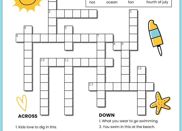 Kids Crossword Puzzles Printable