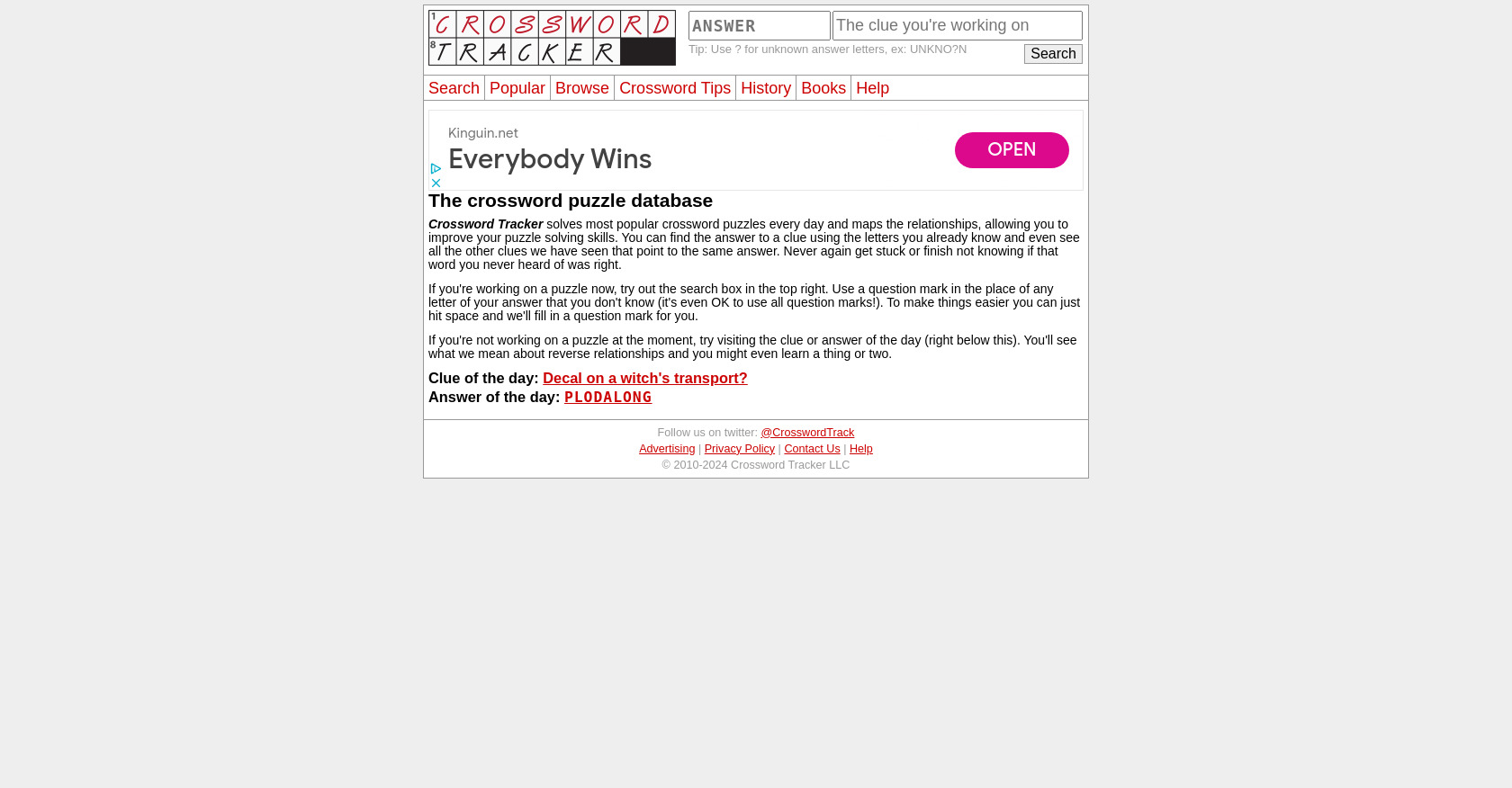 crossword clue track