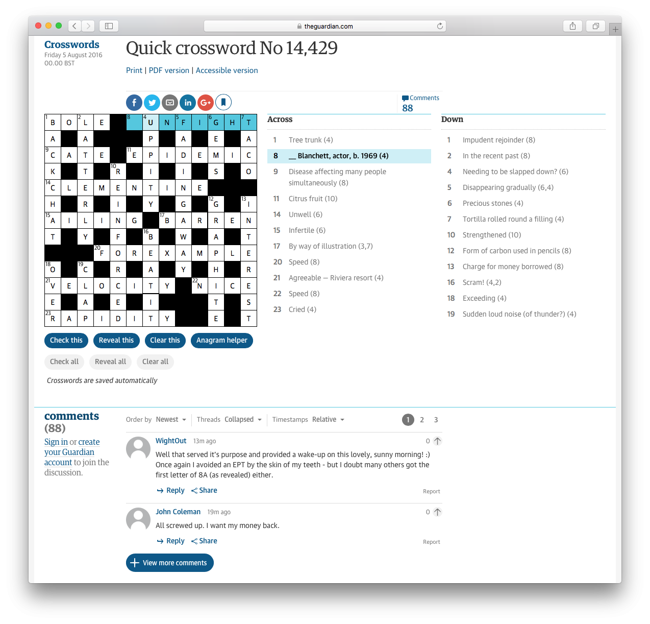 Cruciverbal Screwup Cruciverbal Screwup