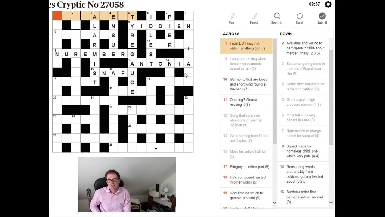 crossword german article crossword german article