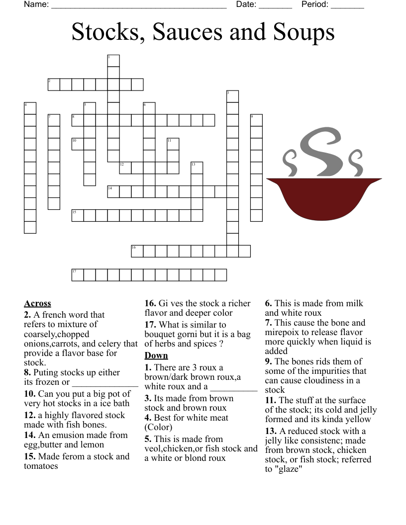 Culinary Academy Quiz Crossword WordMint Culinary Academy Quiz Crossword WordMint