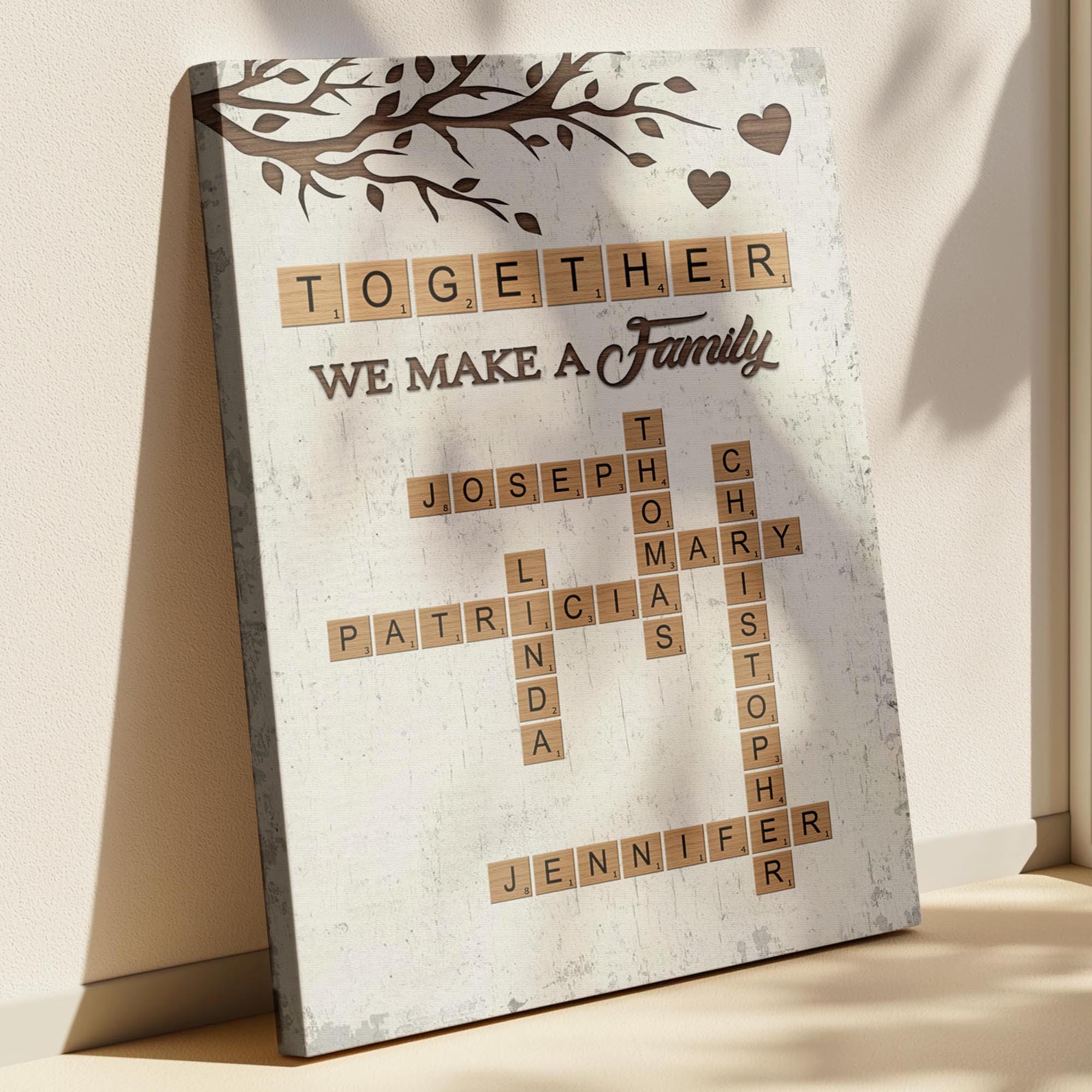 Custom Crossword Puzzle Family Name Canvas Wall Art Personalized Family Crossword Puzzle Decor Gift For Parents Anniversary Home D cor Etsy