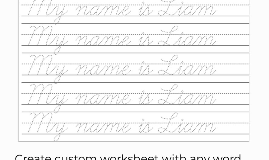 Free Editable Cursive Name Tracing Sheets