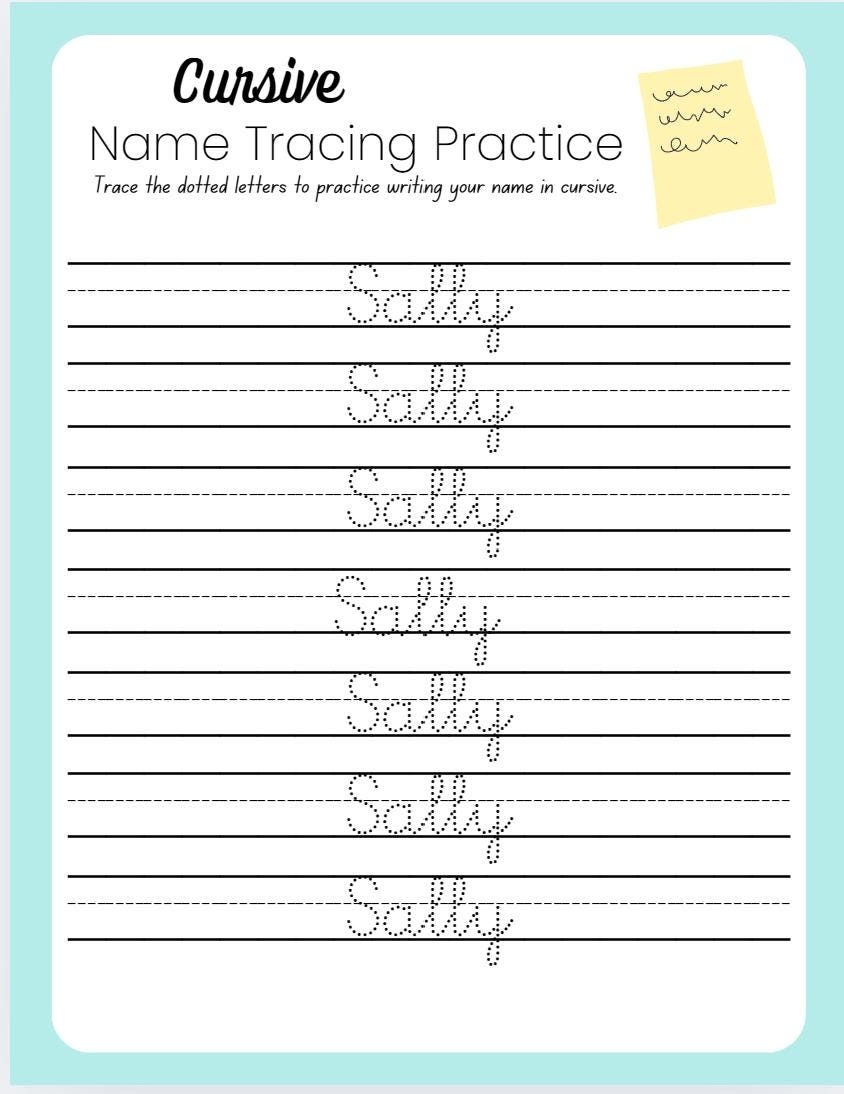 Custom Cursive Name Tracing Practice Worksheet Etsy Israel Custom Cursive Name Tracing Practice Worksheet Etsy Israel