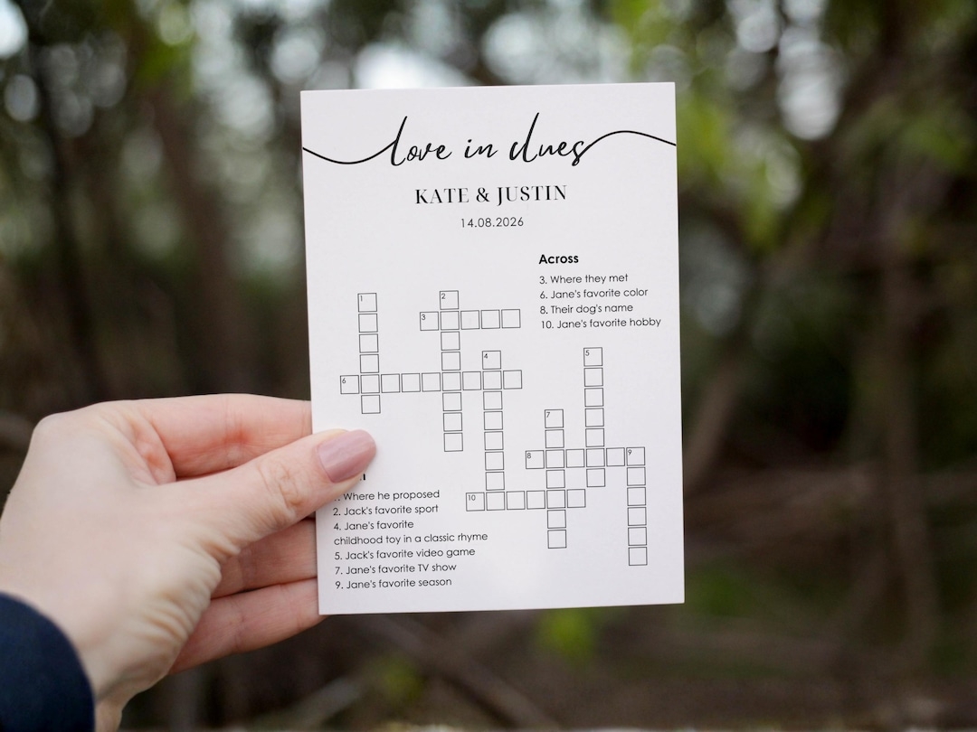 Custom Wedding Crossword Puzzle Personalized Guest Game digital Download WG105 Etsy Australia Custom Wedding Crossword Puzzle Personalized Guest Game digital Download WG105 Etsy Australia