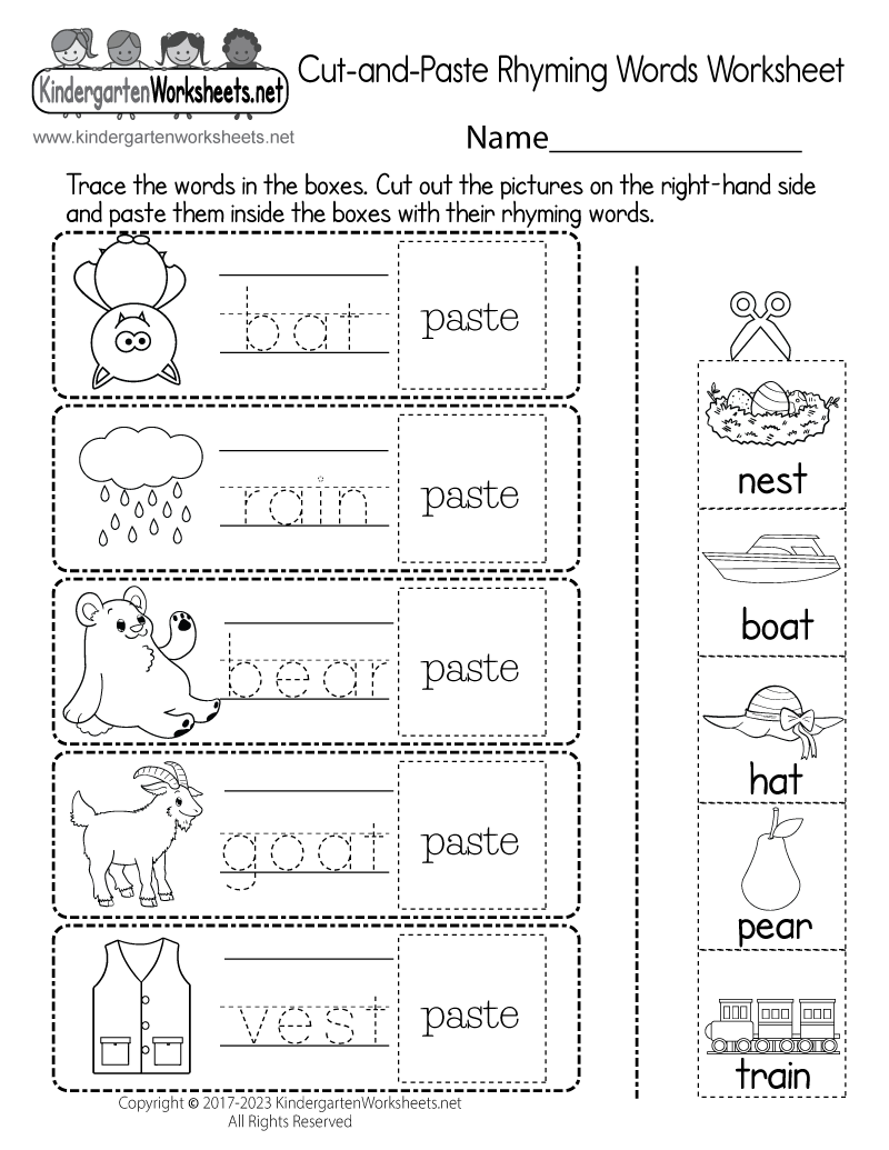 Cut and Paste Rhyming Words Worksheet Free Printable Digital amp PDF Worksheets Library Cut and Paste Rhyming Words Worksheet Free Printable Digital amp PDF Worksheets Library