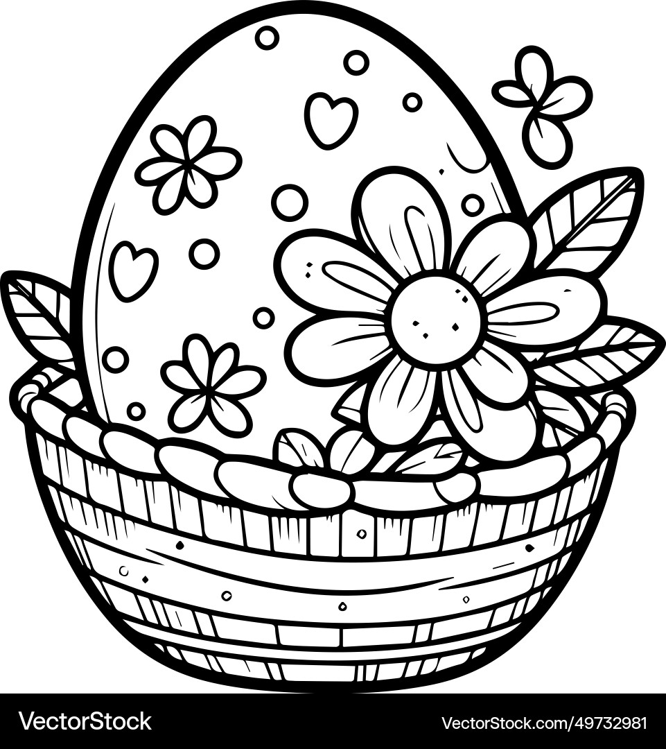 Cut out Blank Easter Egg Coloring Pages For Kids Vector Image