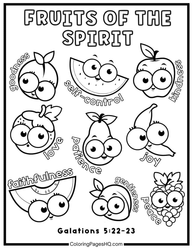 Cute Fruit Of The Spirit Coloring Pages Free PDF Printables Coloring Pages HQ Cute Fruit Of The Spirit Coloring Pages Free PDF Printables Coloring Pages HQ
