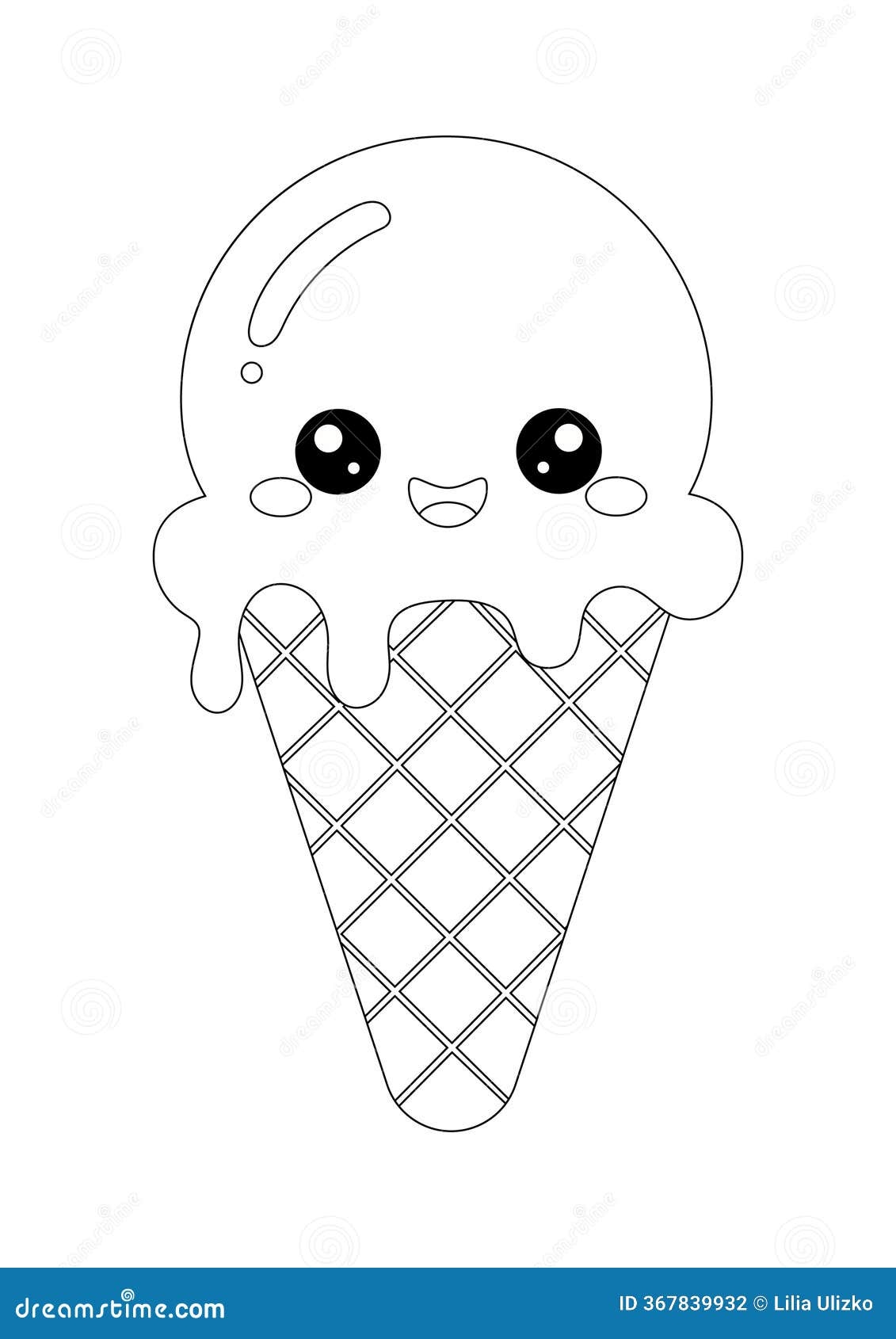 Cute Kawaii Ice Cream Coloring Page For Kids Stock Vector Illustration Of Simple Frozen 367839932 Cute Kawaii Ice Cream Coloring Page For Kids Stock Vector Illustration Of Simple Frozen 367839932