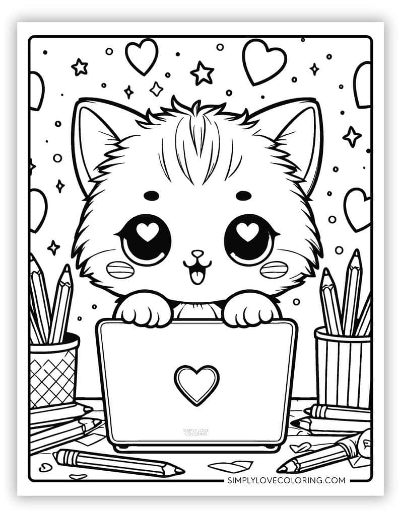 Cute Kitten Coloring Pages Free PDF Printables Simply Love Coloring Cute Kitten Coloring Pages Free PDF Printables Simply Love Coloring