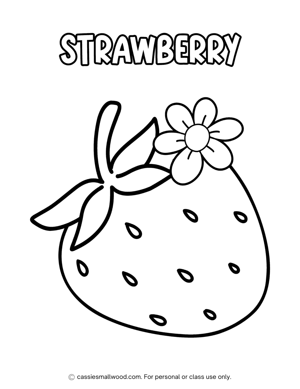 Cute Strawberry Coloring Page Cassie Smallwood Cute Strawberry Coloring Page Cassie Smallwood