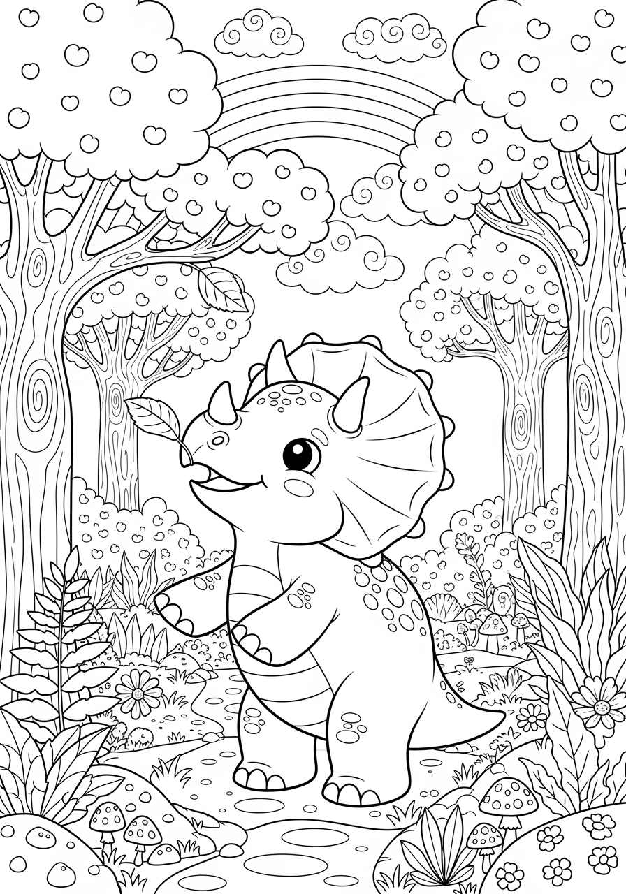 Cute Triceratops Coloring Pages Free Printable Fun Cute Triceratops Coloring Pages Free Printable Fun