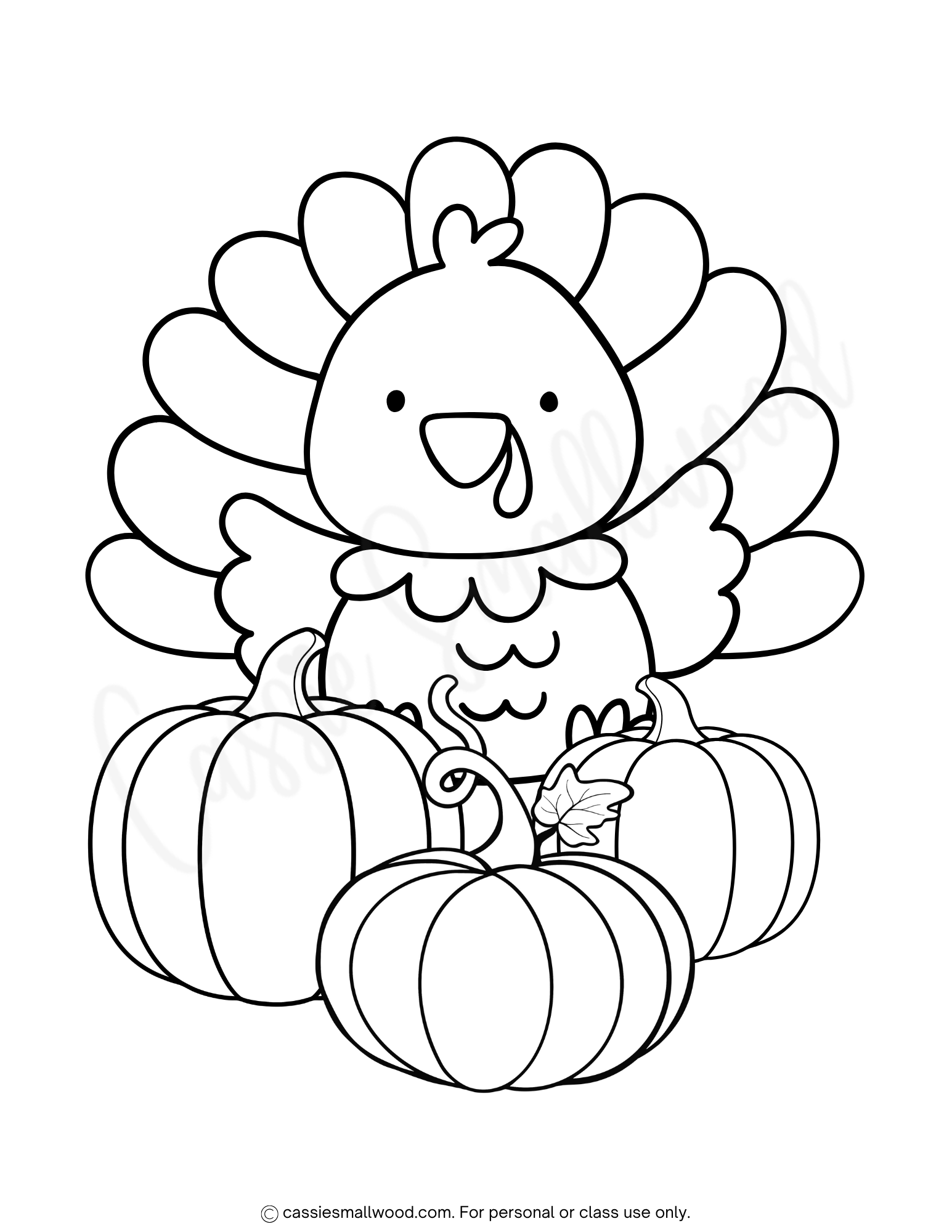 Cute Turkey Coloring Page Cassie Smallwood Cute Turkey Coloring Page Cassie Smallwood