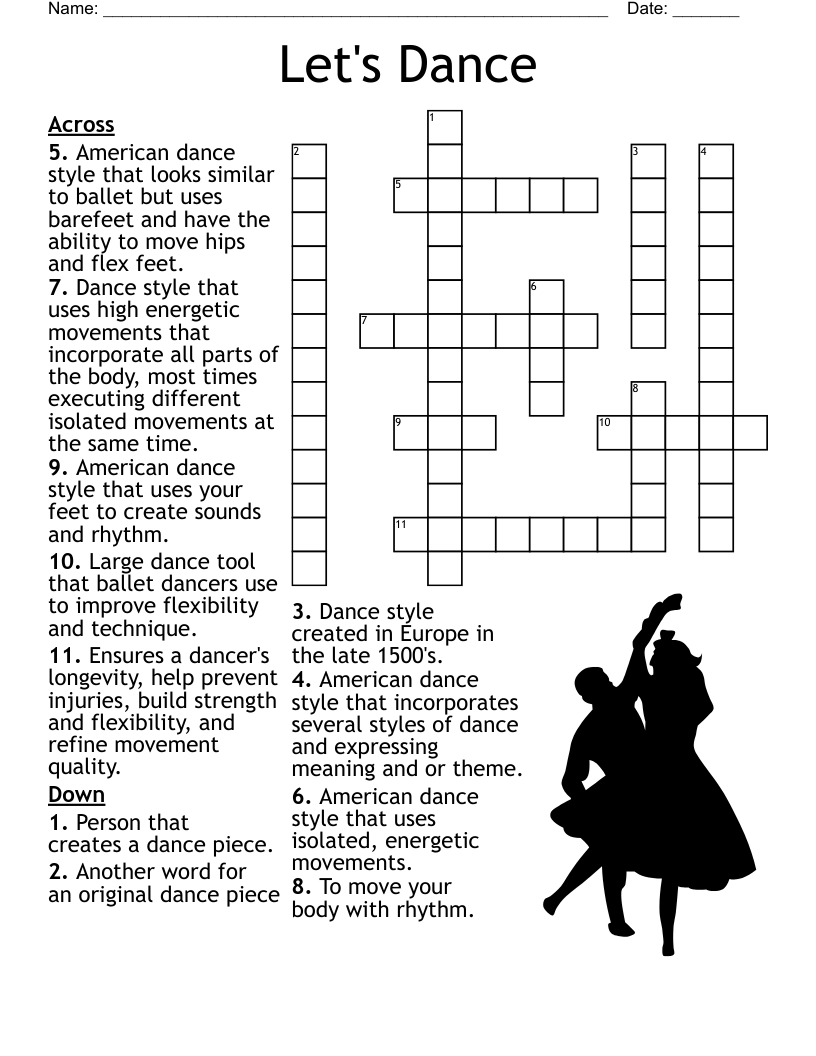Dance Styles Crossword WordMint Dance Styles Crossword WordMint