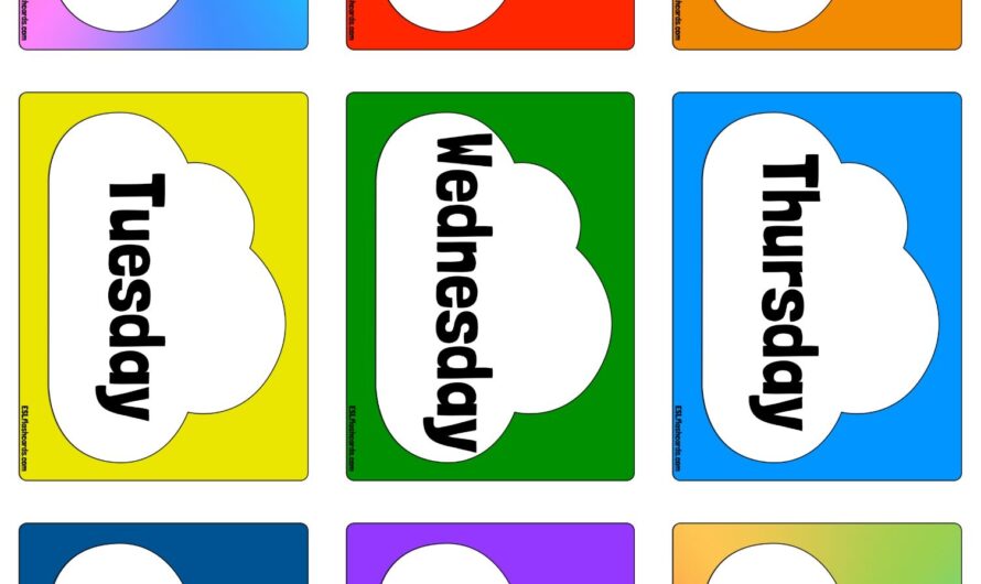 Days Of The Week To Print