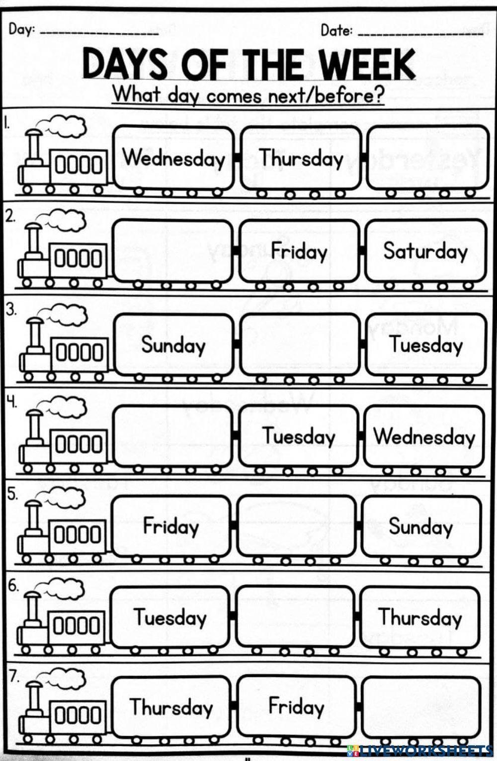 Days Of The Week Online Exercise For Year 2 Live Worksheets Worksheets Library Days Of The Week Online Exercise For Year 2 Live Worksheets Worksheets Library