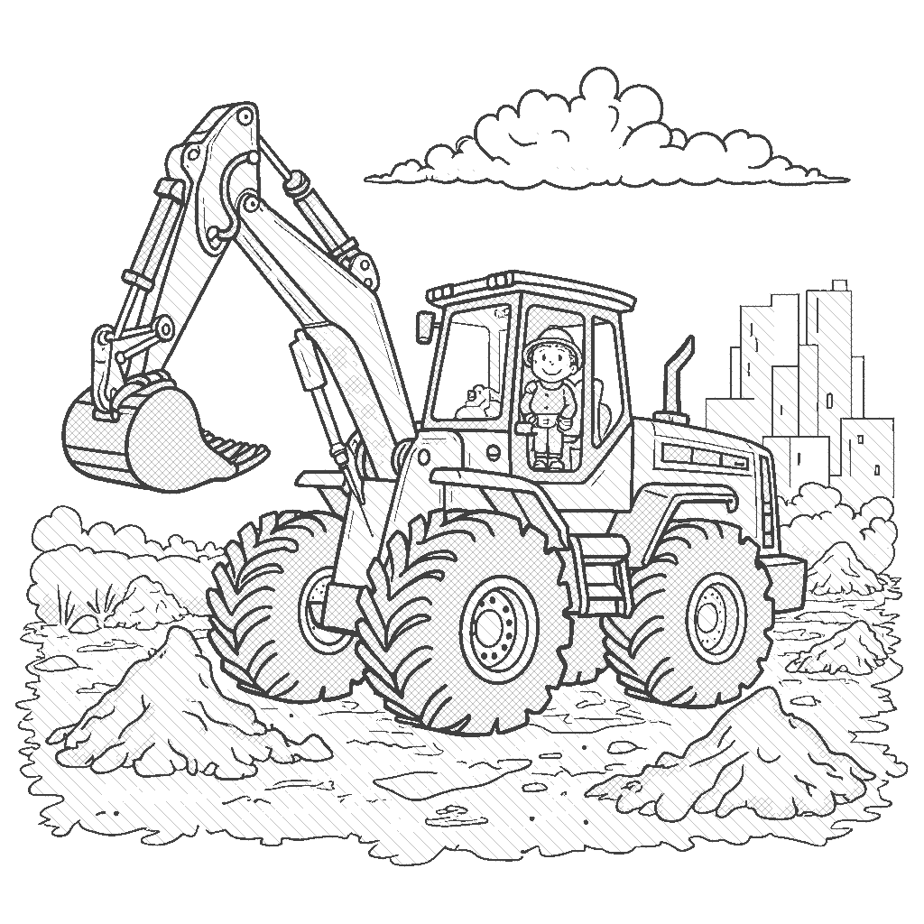 Diggers And Excavators Coloring Pages ColorAI me Diggers And Excavators Coloring Pages ColorAI me