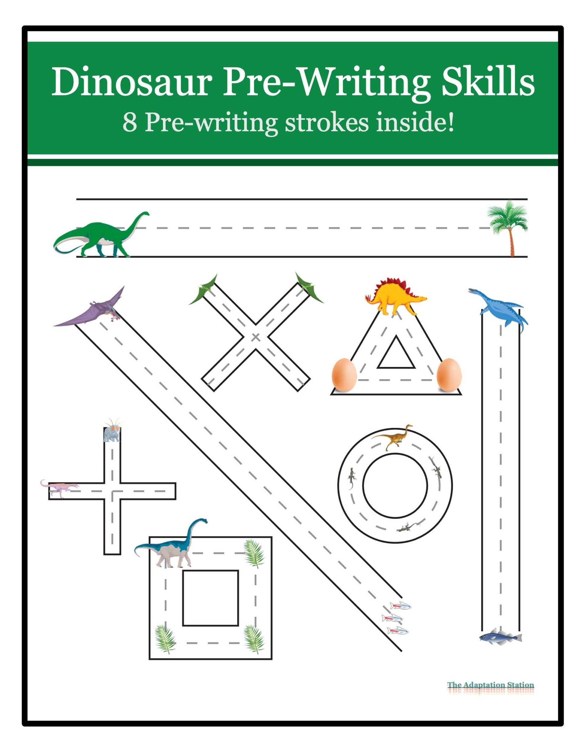 Dinosaur Pre writing Skills Etsy Dinosaur Pre writing Skills Etsy
