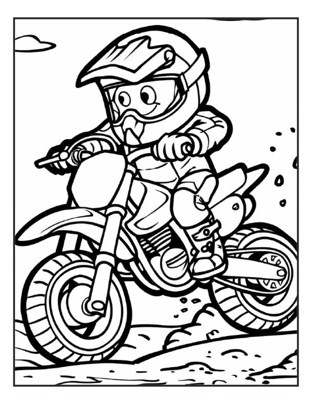 Dirt Bike Riding 21 25 Coloring Pages 5 Pages Etsy Dirt Bike Riding 21 25 Coloring Pages 5 Pages Etsy