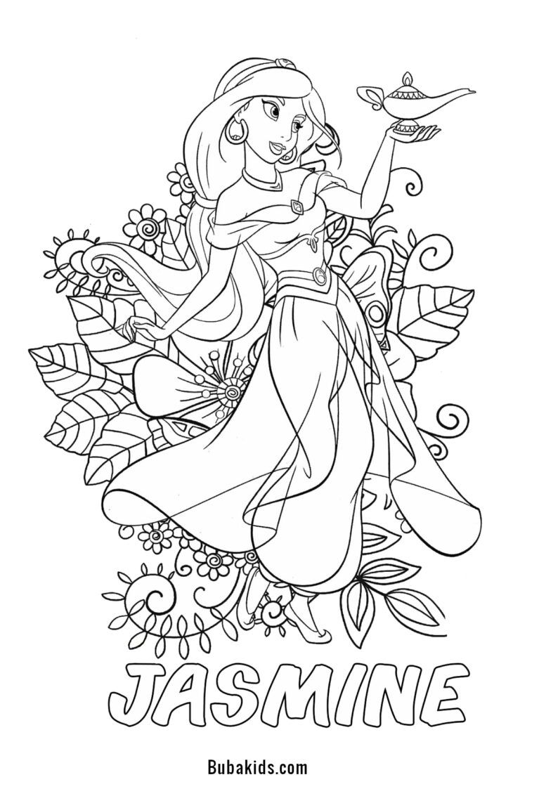 Disney Princess Jasmine Coloring Pages Aladdin Bubakids BubaKids Disney Princess Jasmine Coloring Pages Aladdin Bubakids BubaKids