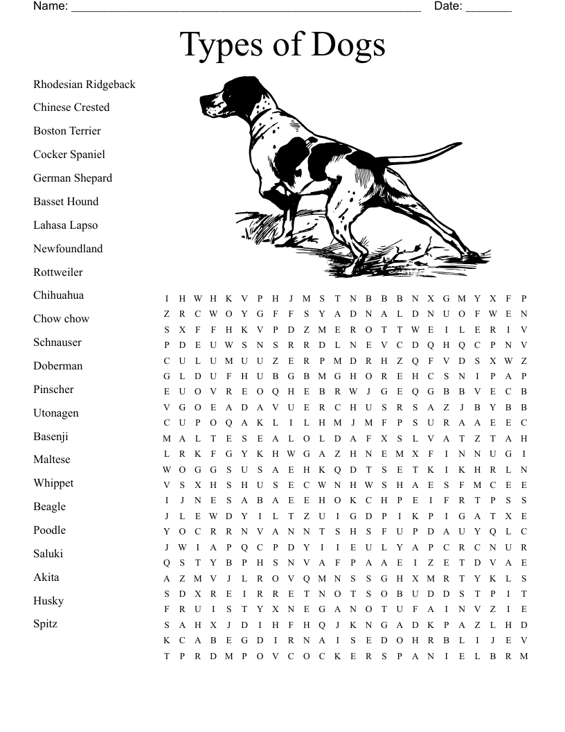 Dogs Crossword WordMint Dogs Crossword WordMint