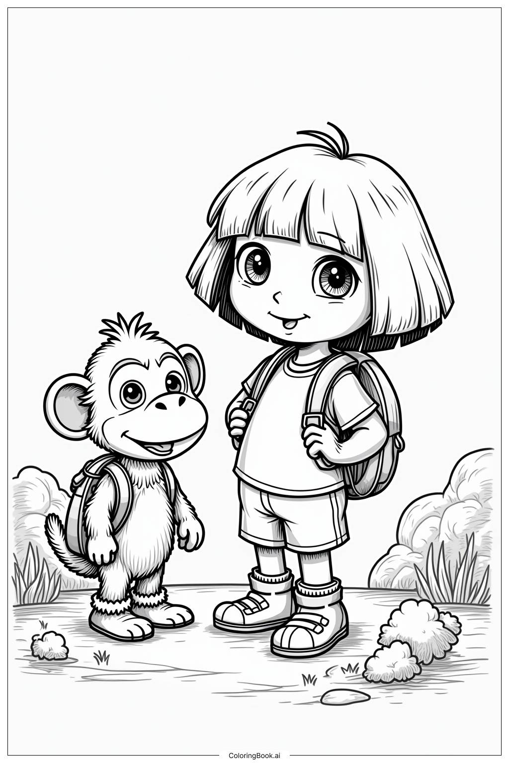 Dora And Friends Animal Rescue Mission Coloring Page Free PDF PNG Printable Dora And Friends Animal Rescue Mission Coloring Page Free PDF PNG Printable