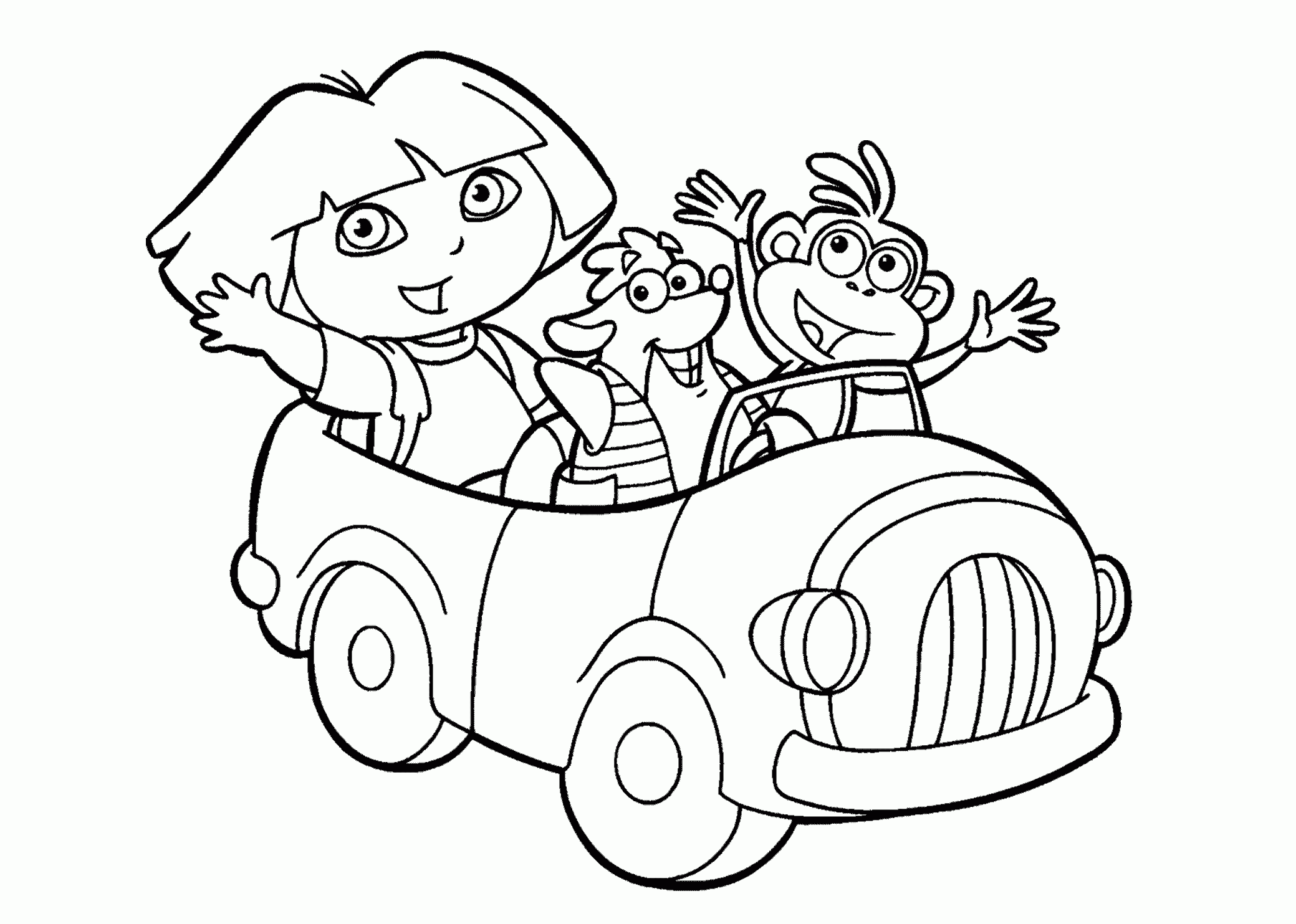 Dora In Car Coloring Pages For Kids Printable Free Coloing Dora In Car Coloring Pages For Kids Printable Free Coloing