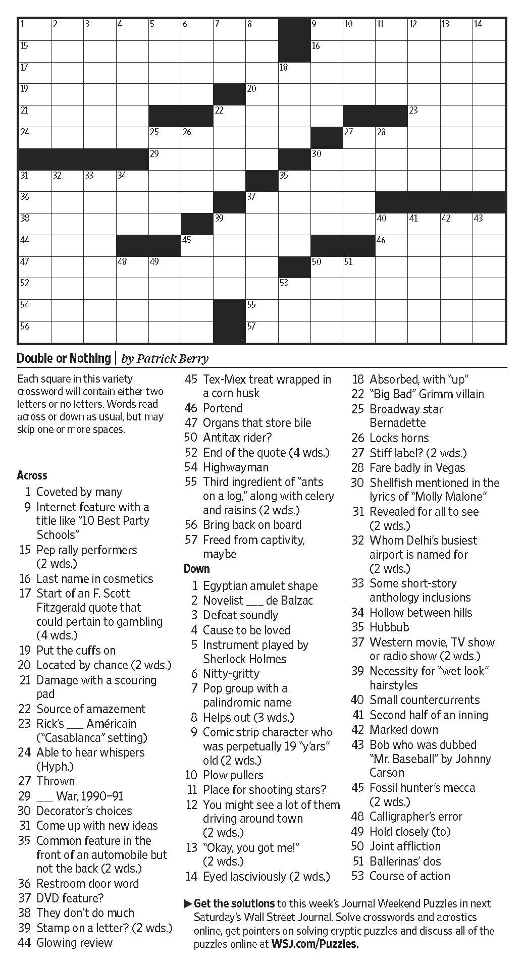 crossword puzzles wsj crossword puzzles wsj
