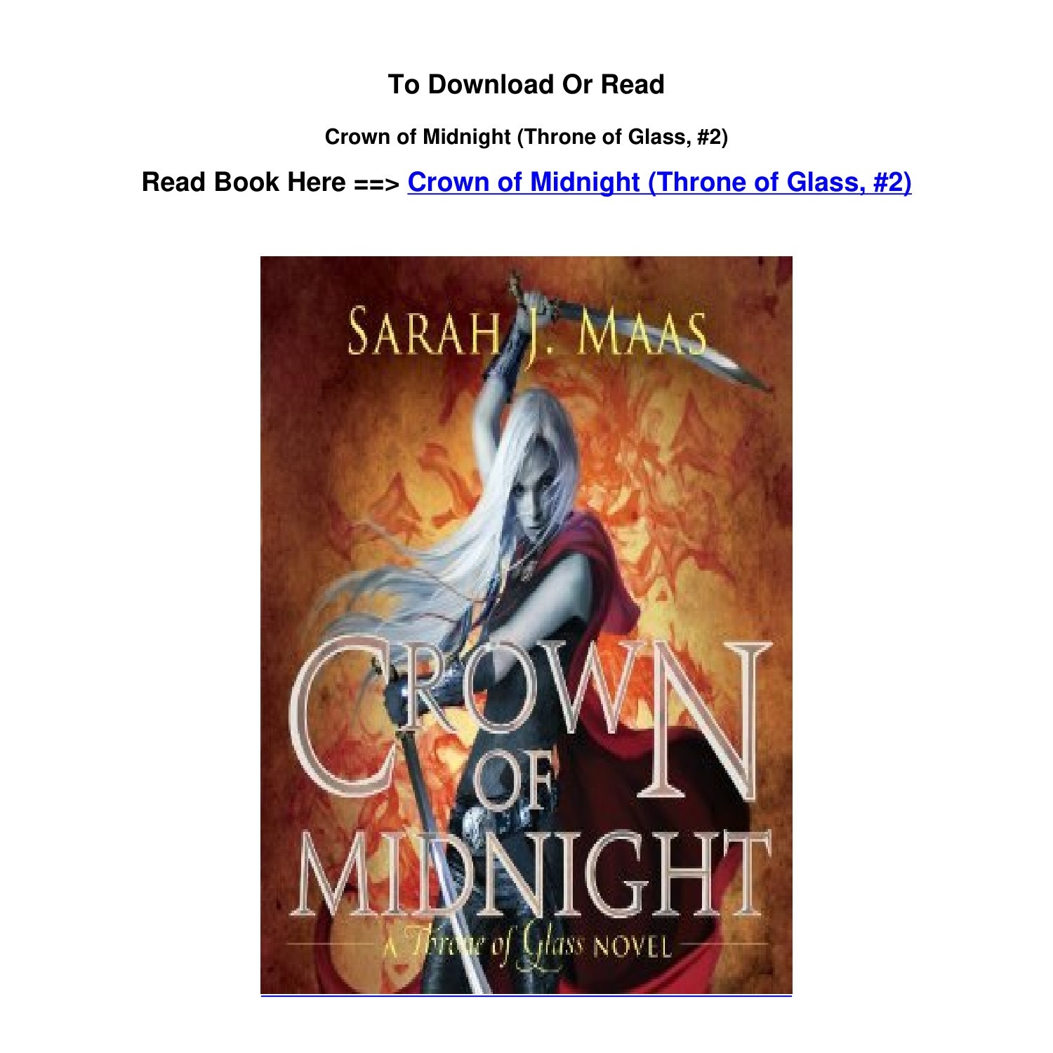 Download EPUB Crown Of Midnight Throne Of Glass 2 BY Sarah J Maas pdf DocDroid Download EPUB Crown Of Midnight Throne Of Glass 2 BY Sarah J Maas pdf DocDroid