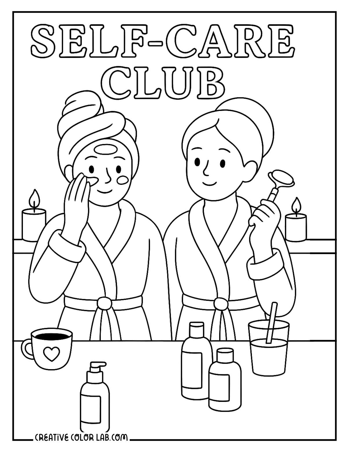 Downloadable Skincare Coloring Pages