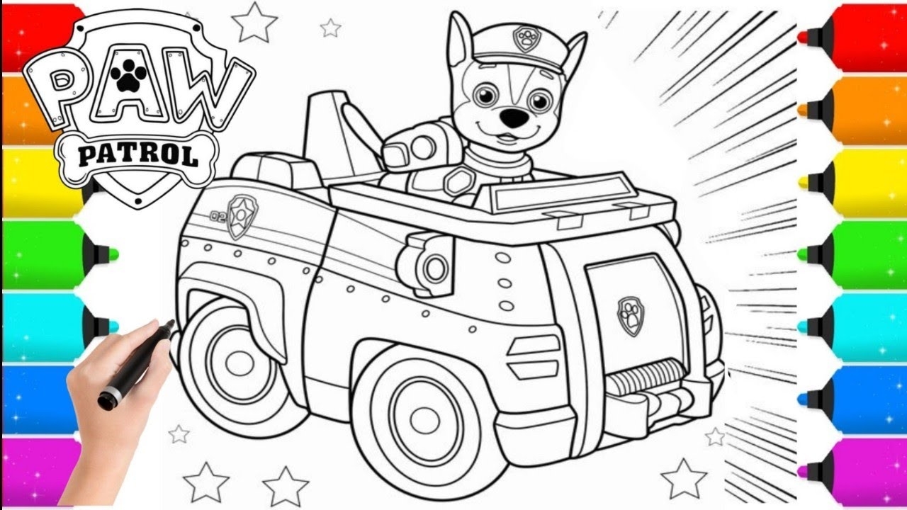 chase paw patrol colouring pages chase paw patrol colouring pages
