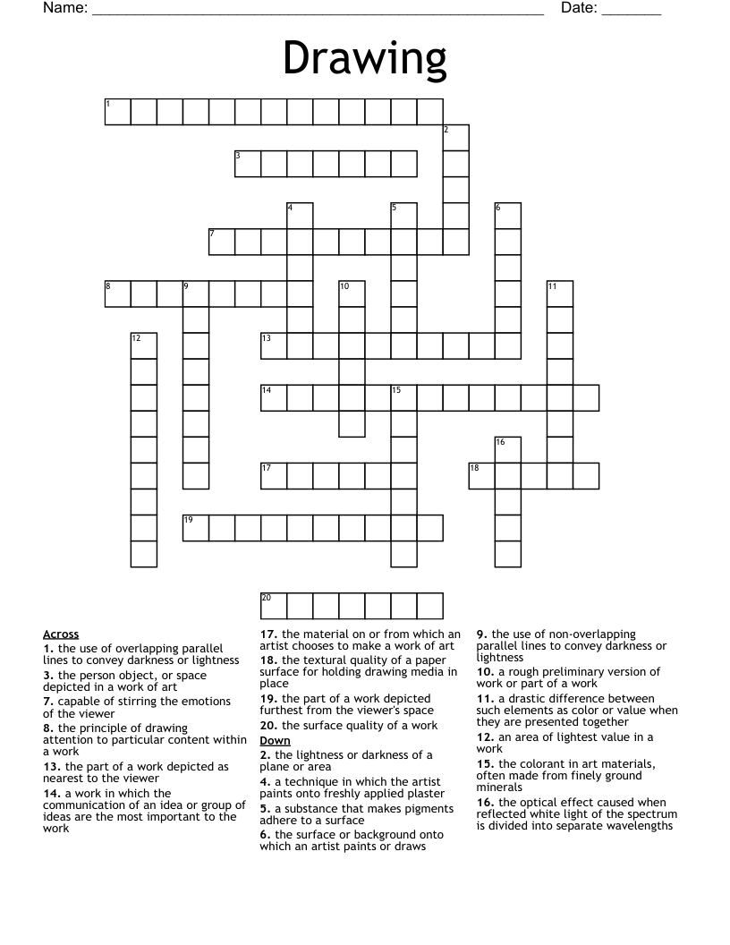 Drawing Crossword WordMint Drawing Crossword WordMint