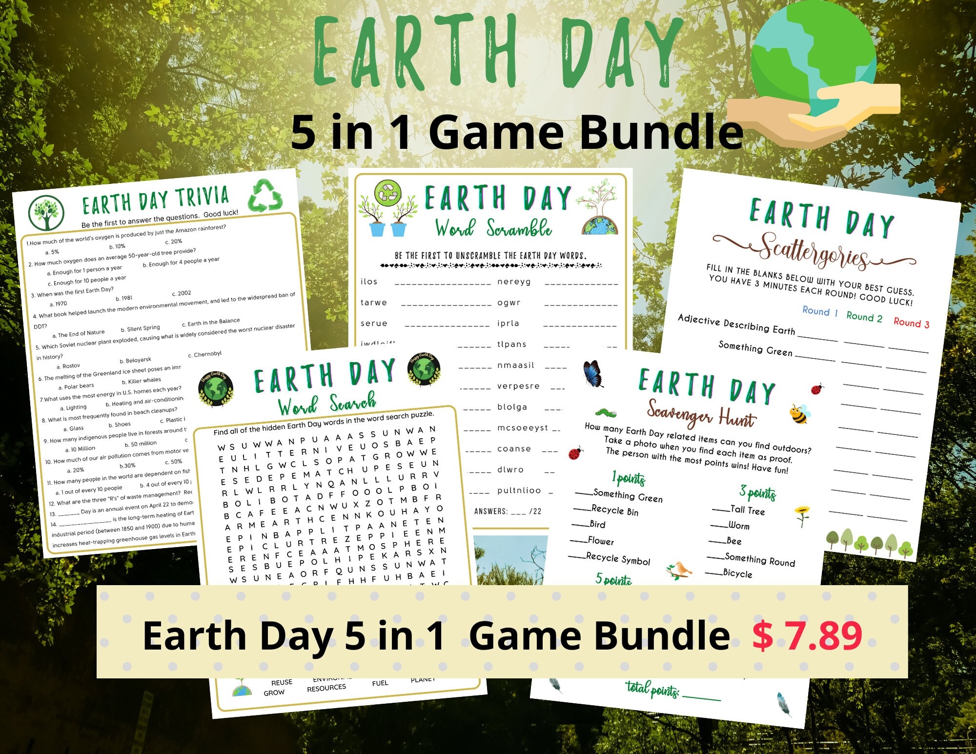 Earth Day Trivia Game Fun For Kids Adults PDF Download Etsy Earth Day Trivia Game Fun For Kids Adults PDF Download Etsy