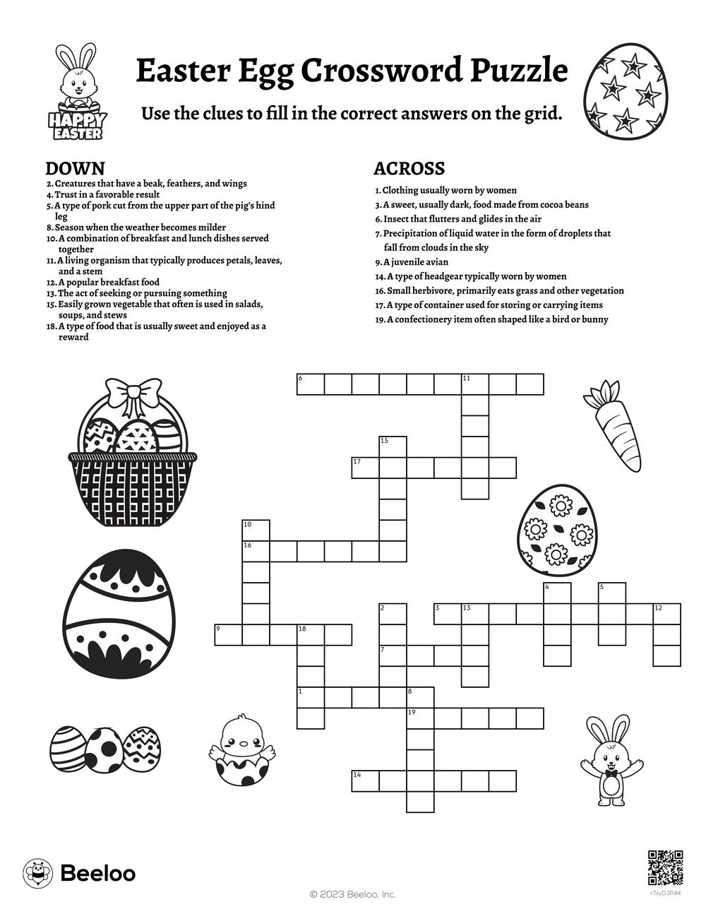 Easter Egg Crossword Puzzle Beeloo Printable Crafts And Activities For Kids Easter Egg Crossword Puzzle Beeloo Printable Crafts And Activities For Kids