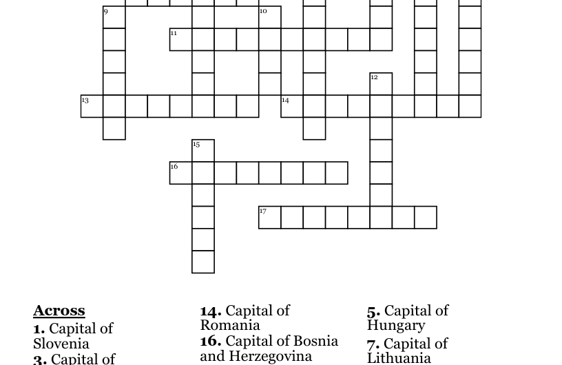 Latvia’s Capital Crossword Clue