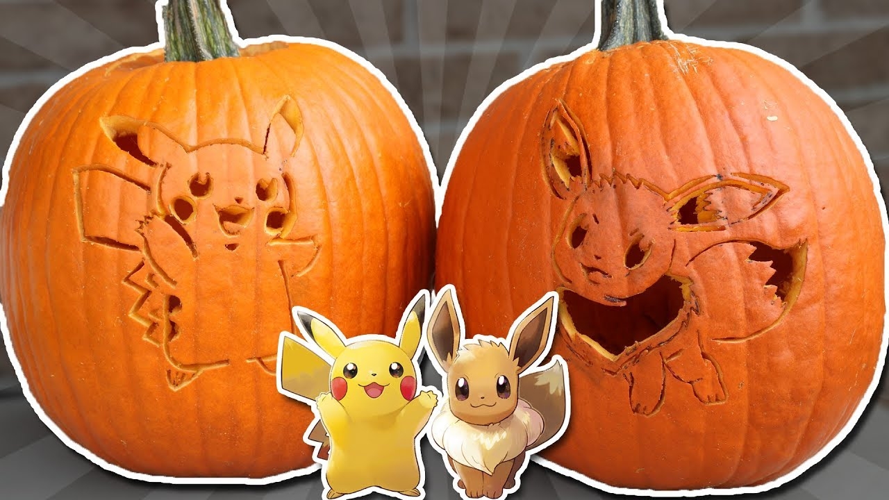 EASY PIKACHU EEVEE PUMPKINS Pokemon Halloween DIY YouTube