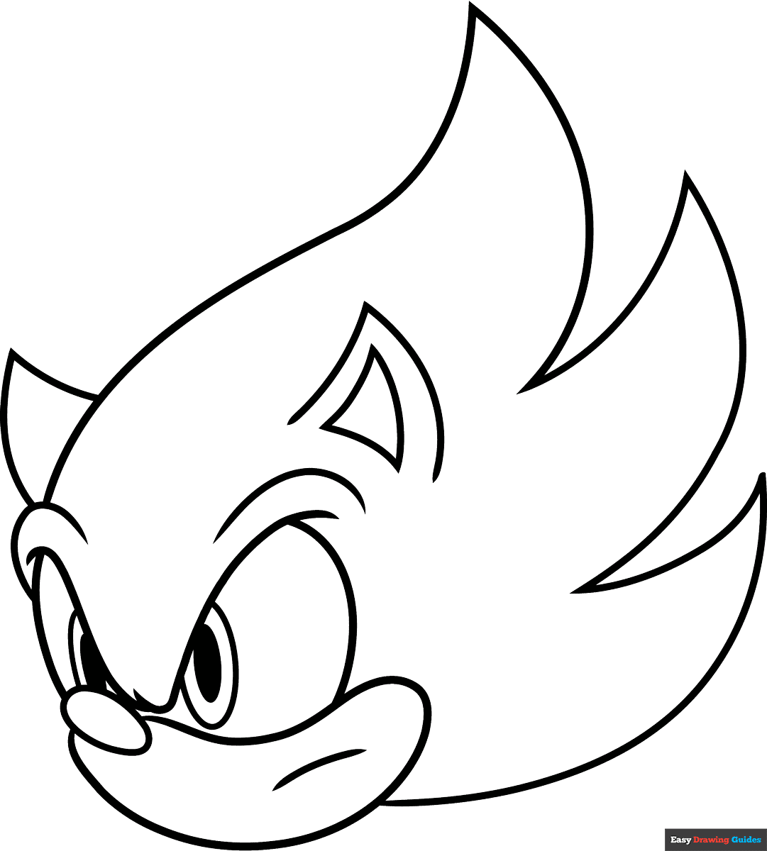Easy Super Sonic Face Coloring Page Easy Drawing Guides Easy Super Sonic Face Coloring Page Easy Drawing Guides