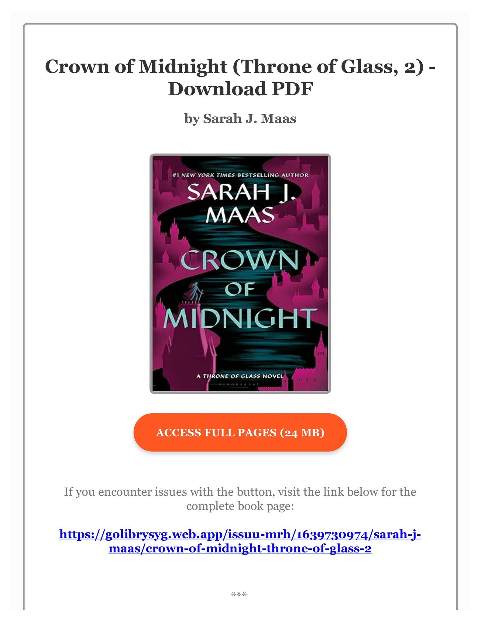 EBOOK Crown Of Midnight Throne Of Glass 2 By Sarah J Maas By NicoleRatkerb Issuu EBOOK Crown Of Midnight Throne Of Glass 2 By Sarah J Maas By NicoleRatkerb Issuu