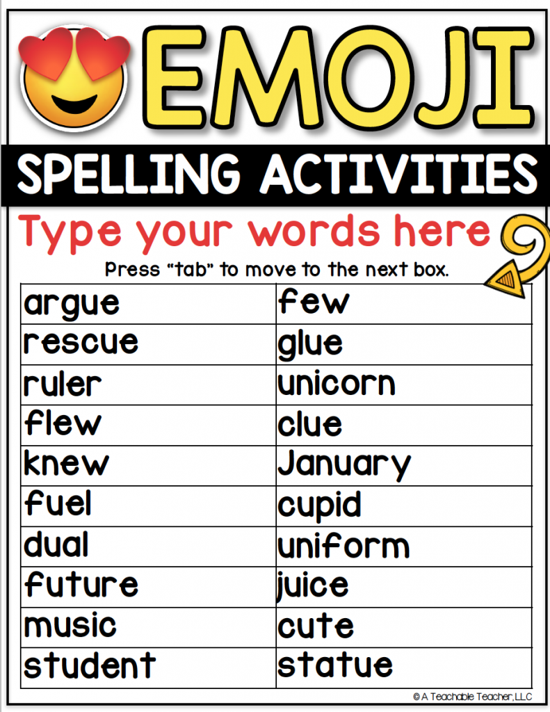 Editable Spelling Word Worksheets For ANY Word List Worksheets Library Editable Spelling Word Worksheets For ANY Word List Worksheets Library
