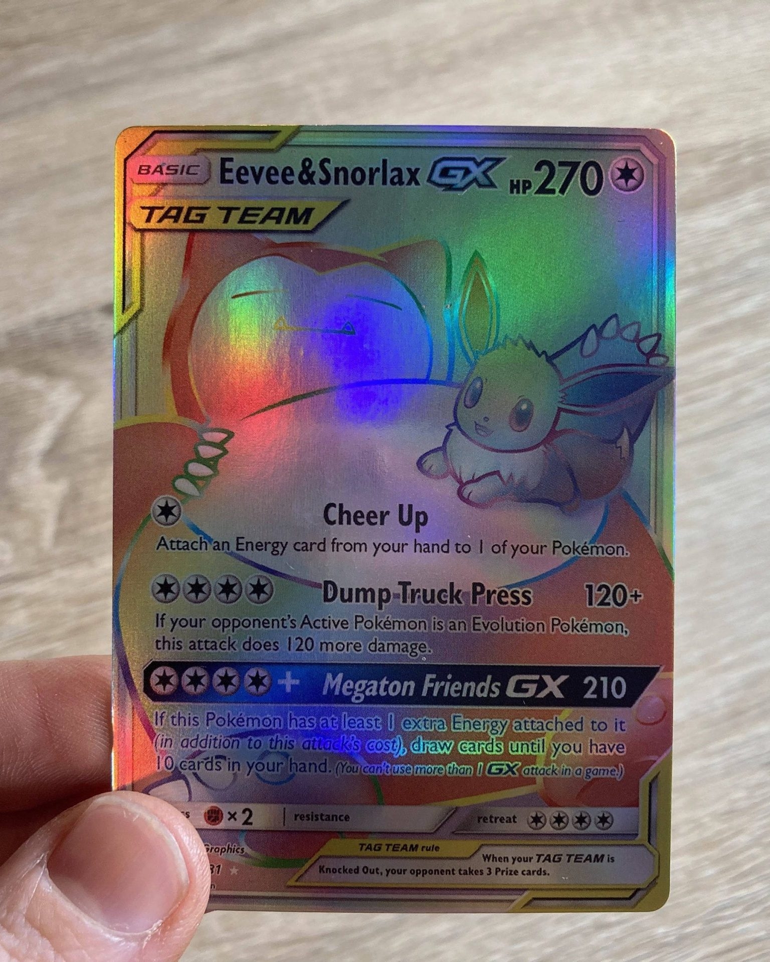 Eevee Snorlax Tag Team Holo Pok mon Proxy Card Hyper Rare Proxy King Eevee Snorlax Tag Team Holo Pok mon Proxy Card Hyper Rare Proxy King