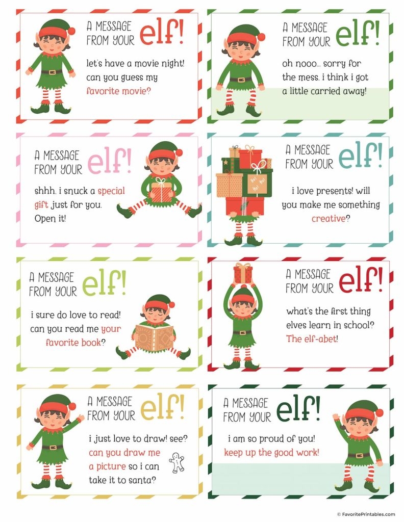 Elf On The Shelf Notes And Jokes FREE Printable Set Of 24 Cards Favorite Printables Elf On The Shelf Notes And Jokes FREE Printable Set Of 24 Cards Favorite Printables
