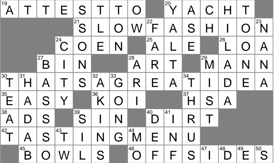 In The Style Of Crossword Clue