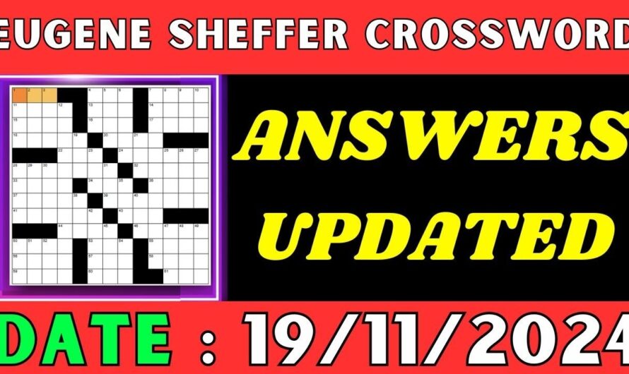 Crossword Sheffer Answers