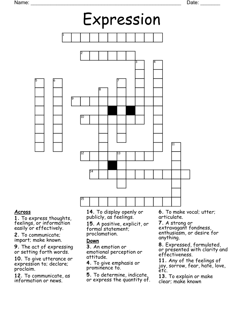 Expression Crossword WordMint Expression Crossword WordMint