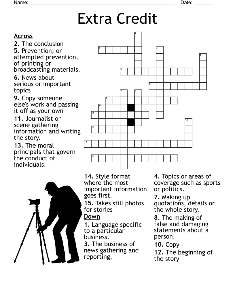 Extra Credit Crossword WordMint Extra Credit Crossword WordMint